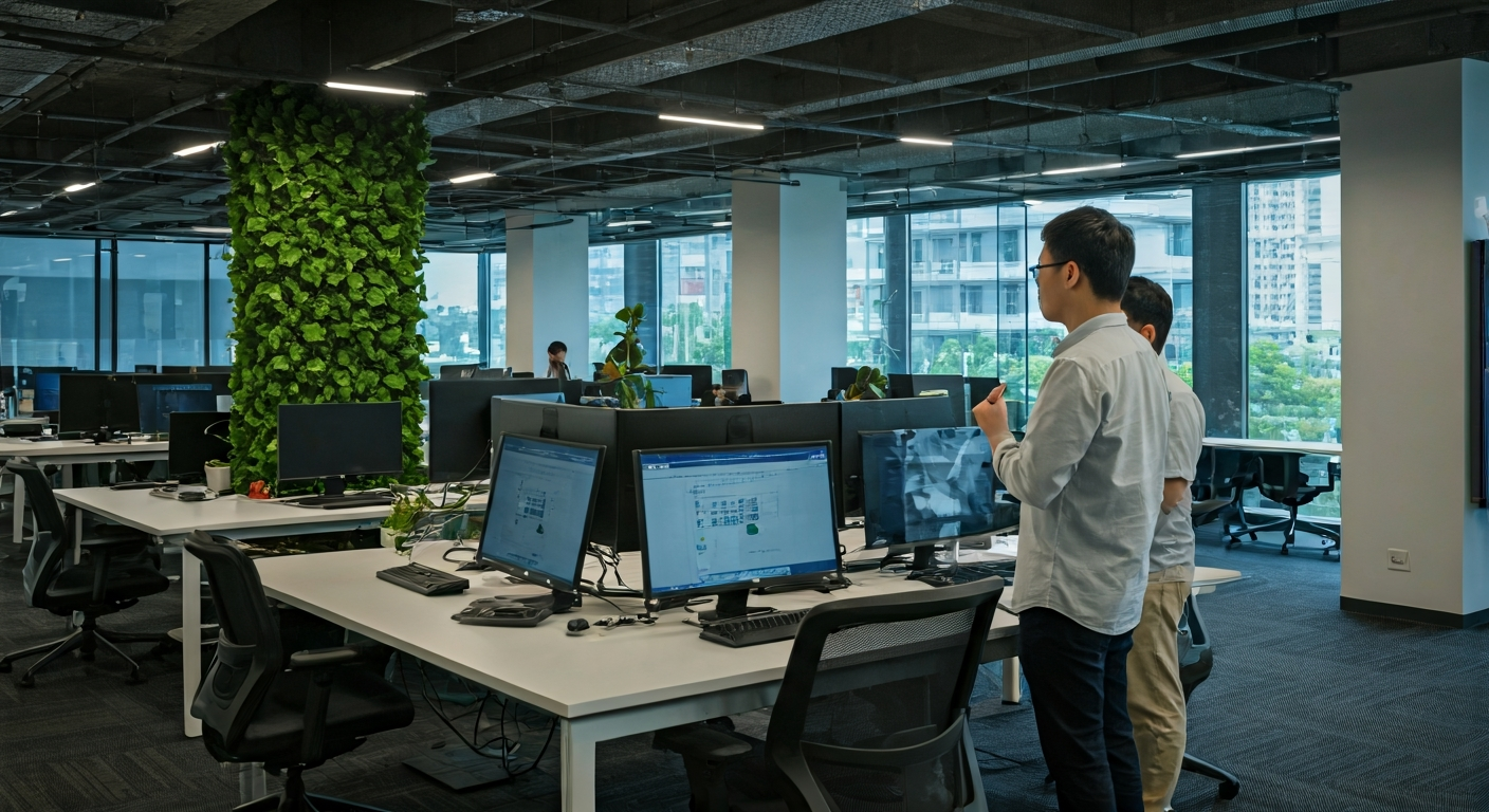 台灣綠能產業的現代辦公室