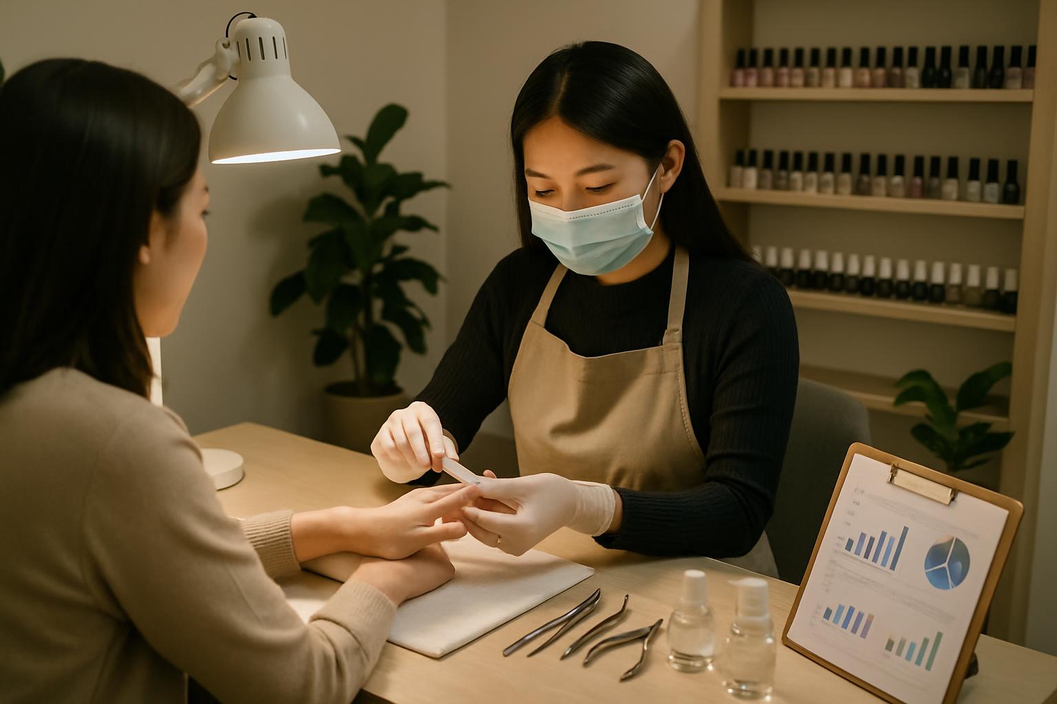 台灣美甲店工作情境示意
