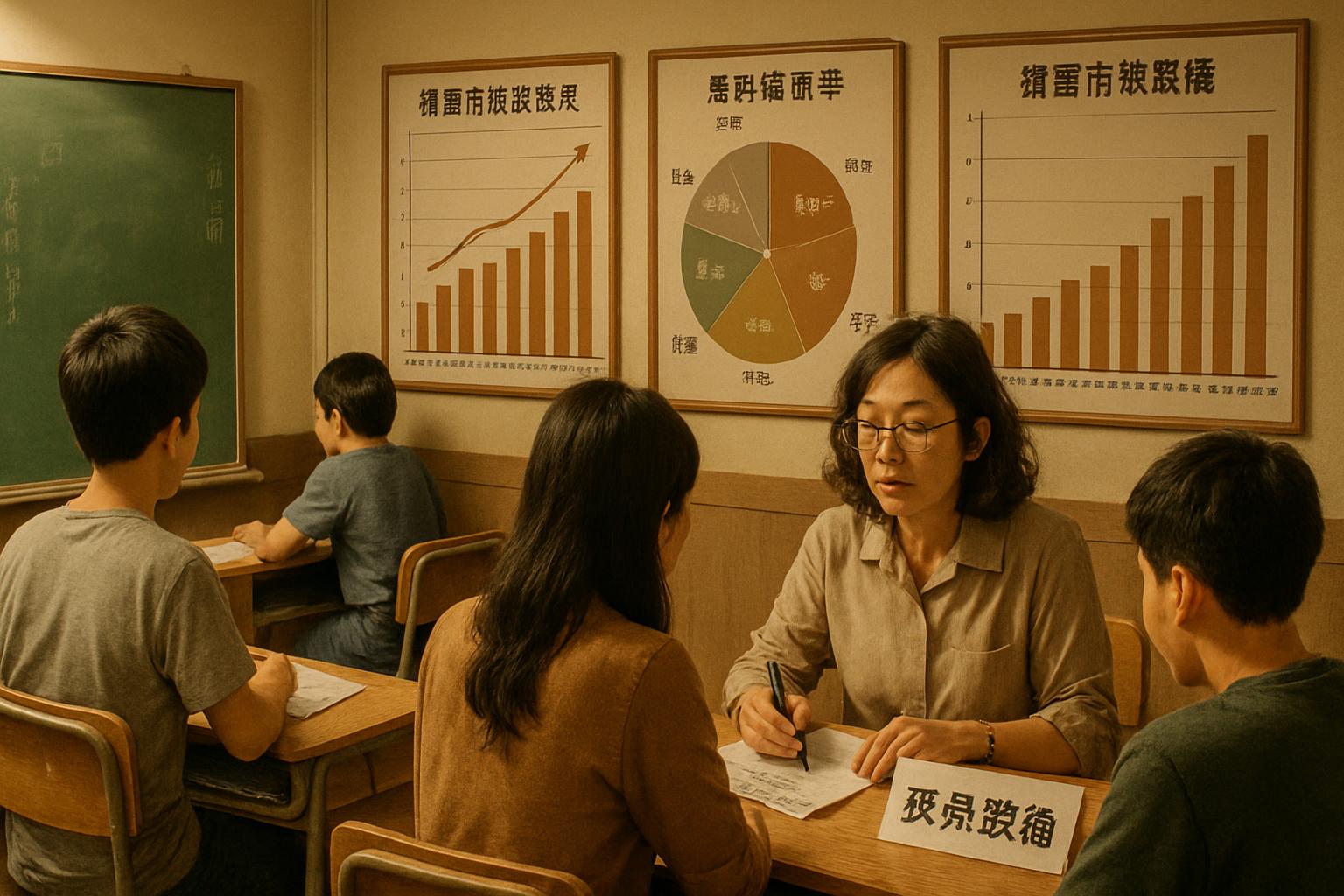 台灣補習班教室與家長諮詢場景