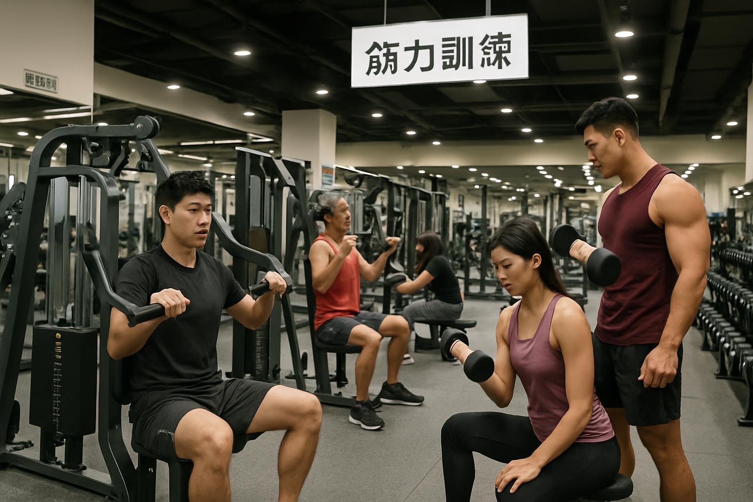 台灣健身房內部與會員訓練場景
