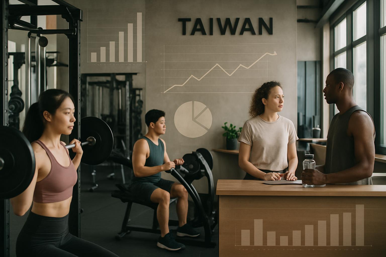 台灣健身房內部與會員使用器材情境